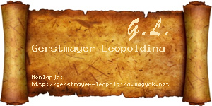 Gerstmayer Leopoldina névjegykártya
